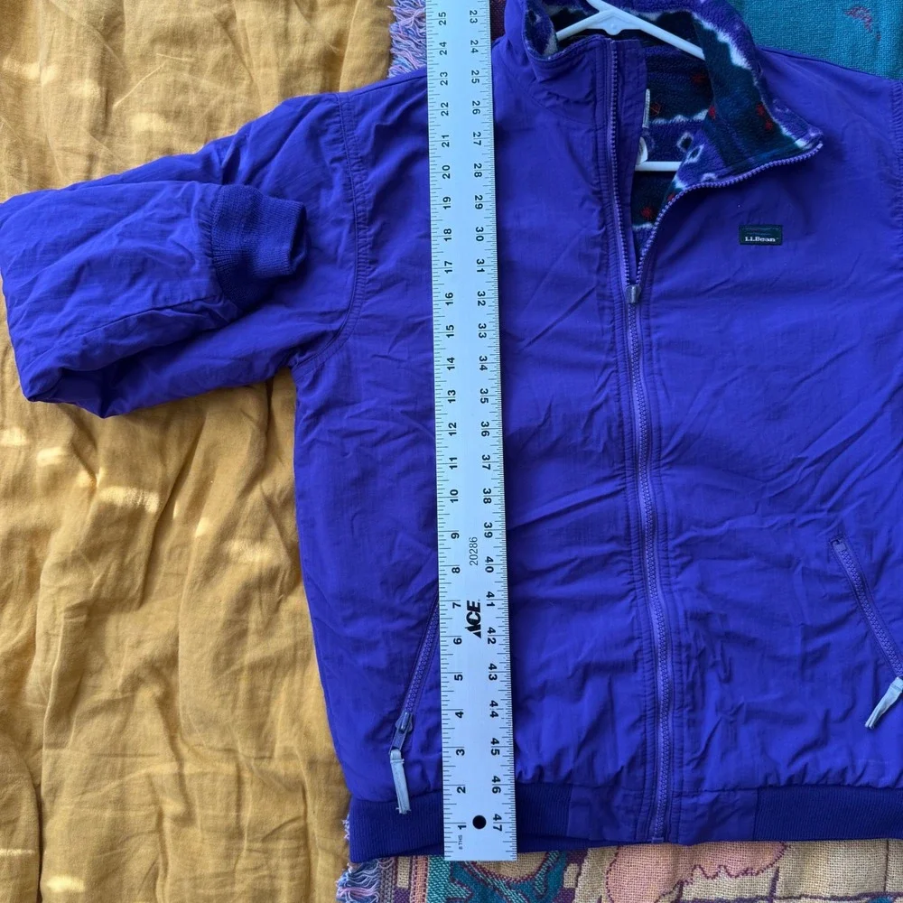 LL Bean Kids Purple Warm-Up Jacket Fleece Lined Thinsulate Vintage‎ Large J485